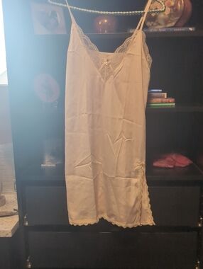 Delicate Lace-Trim Slip in Cream